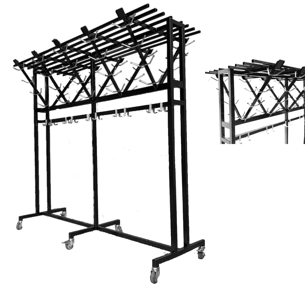 Dubbelzijdig garderoberek met haken type HO-024